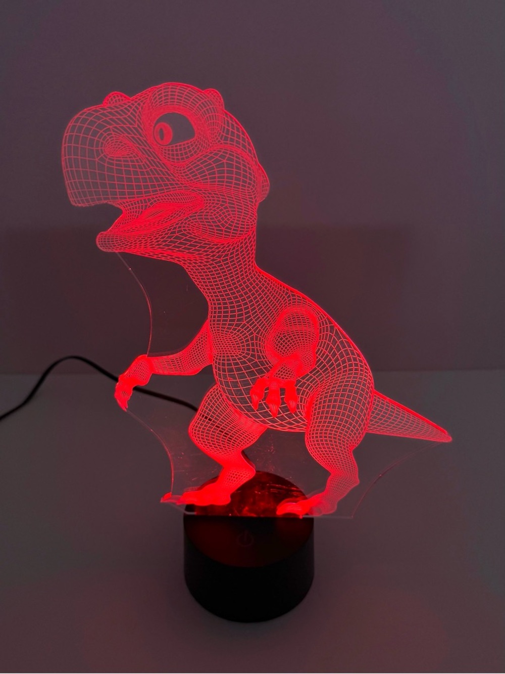 Dinosaur T-Rex 3D Illusion Night Light Lamp LED Color Changing USB